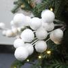 Faux White Snowball Christmas Branch Ornaments for Christmas Tree Decoration Christmas Party Decorations