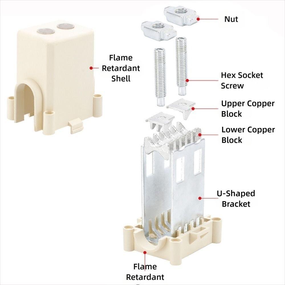 New High Power Cable Terminal T-Junction JXT2 Wire Splitter Conductor Brass Quick Wiring Block