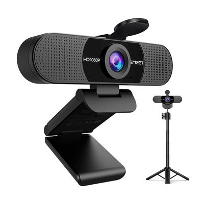 EMEET C960 Webcam mit Weitem PC Rauschen Einfache USB Automatische Licht Höhe Privatsphäre für Video und Live Kompatibel mit und Mehr Stativ, HD1080P, 90° Winkel,