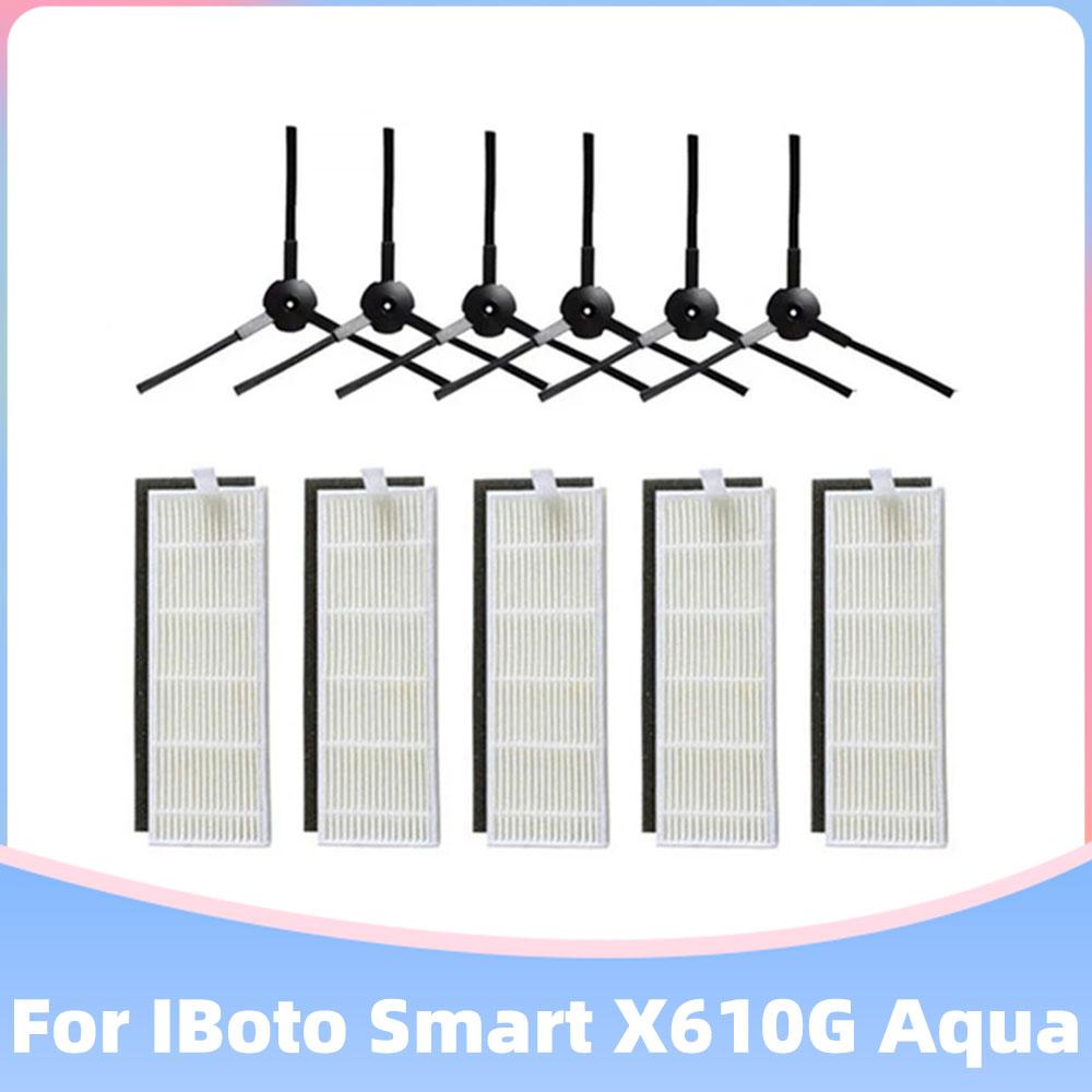 Compatible for IBoto Smart X610G Aqua Main Side Brush Filter Mop Cloth Rag Robot Vacuum Cleaner Replacement Part Accessory Kit