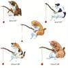 Fishing Cat Ornaments Aquarium Decoration Fish Landscaping Cartoon Cat Statue Mini Resin Figurine Home Decorations
