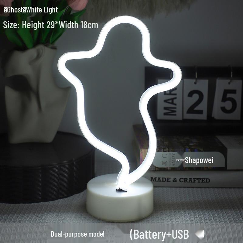 Korean Style Flamingo LED Neon Night Light - Decorative Christmas Fairy Accent with Round Base