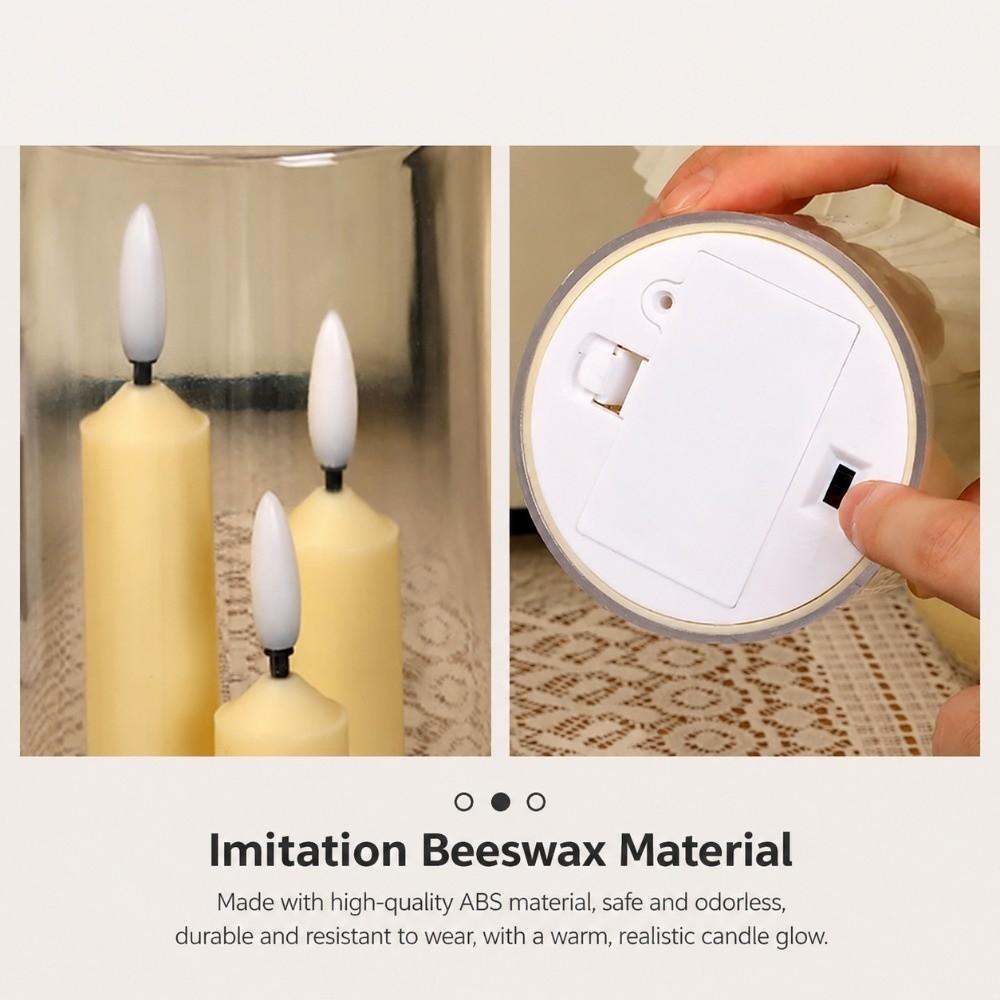 Acrylic Flameless Candle Flameless Battery-Operated Candle Elegant Flickering Candle Holiday Party