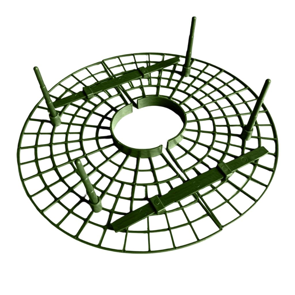 Round Plastic Plant Support Grid with Stakes for Garden Flower and Vegetable Protection Pack of 5 Pieces
