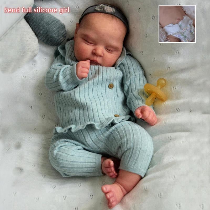 

50 см з м’якої тканини Body Peaches Baby Doll Reborn Baby Doll з 3D багатошаровим малюнком шкіри, реалістичною повною вініловою лялькою для дівчаток, видимими венами, дитячою іграшкою для ігор full silicone girl