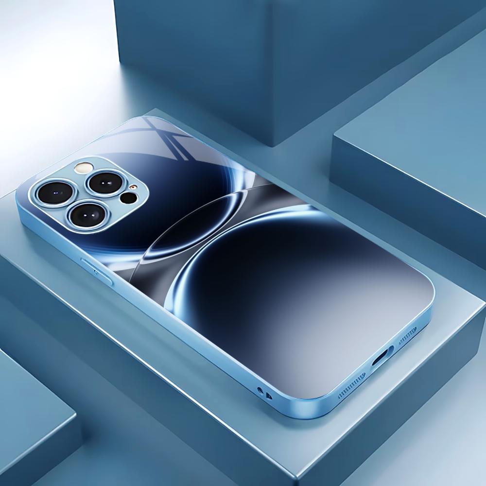 Gradient sphere refraction Man Protect PhoneCase Glass PhoneCase for iPhone 17 16 15 14 13 12pm Pro Plus Dropresistant cellphone
