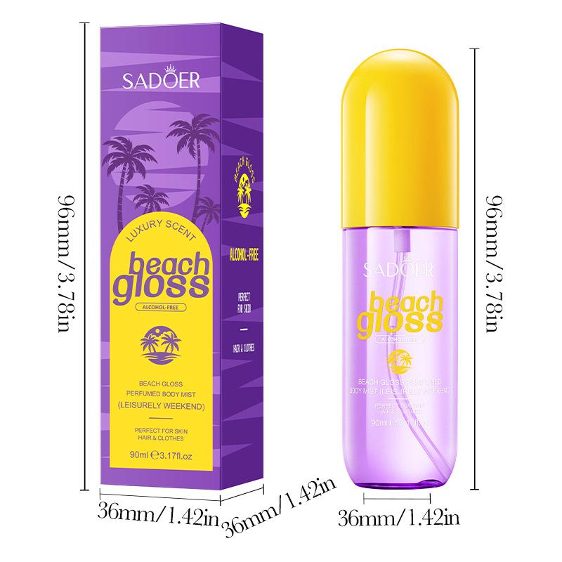 Alcohol-Free Beach Gloss Perfumed Body Mist Long Lasting Fragrance Body Spray Fresh Scent Body Spray 90ml