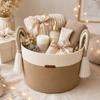 LAUNDRY BASKET 35*28cm TOY BASKET GIFT BASKET ECRU/BEIGE
