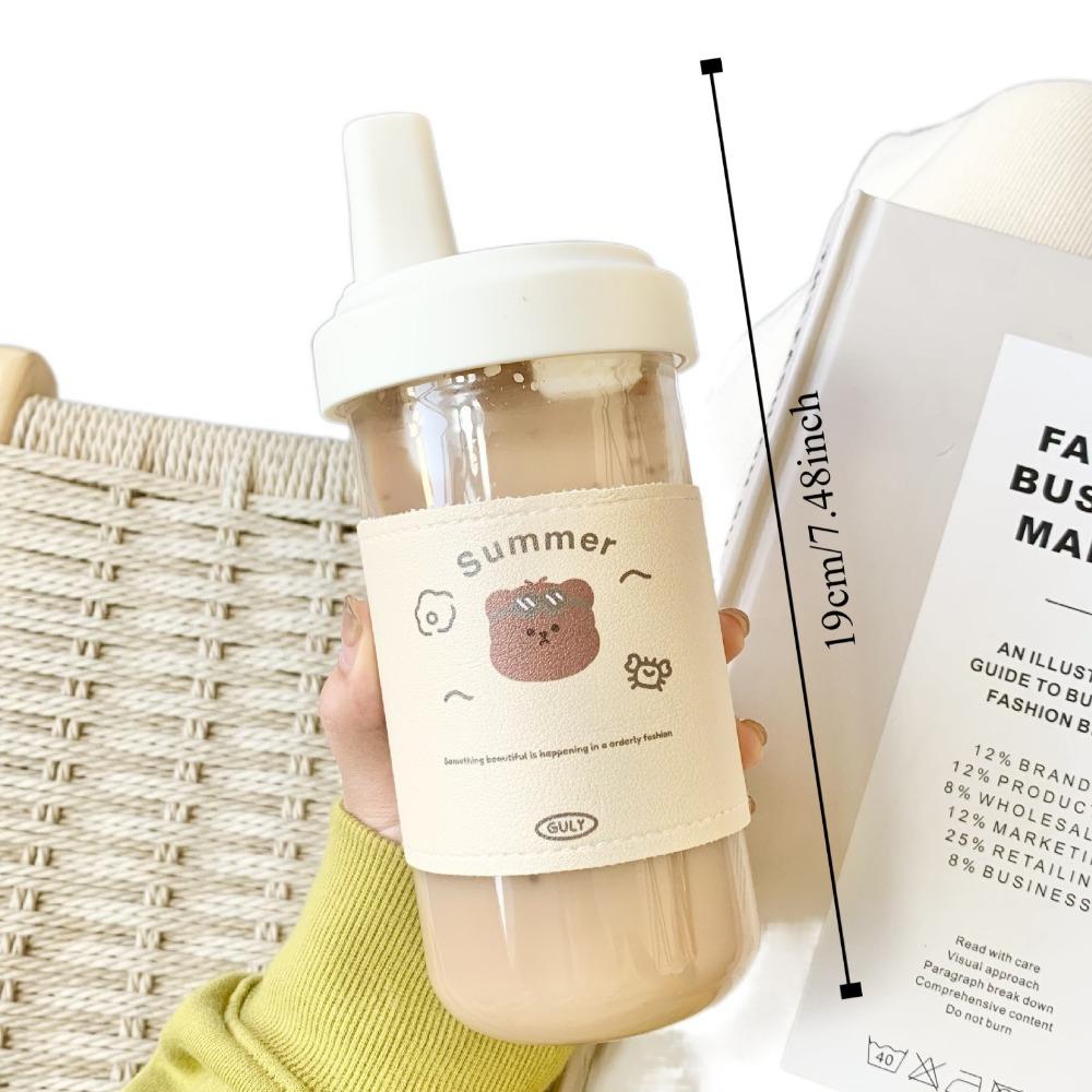 500/850ml Water Straw Bottles with Lid Straw Large Capacity Water Bottle  Coffee Cups