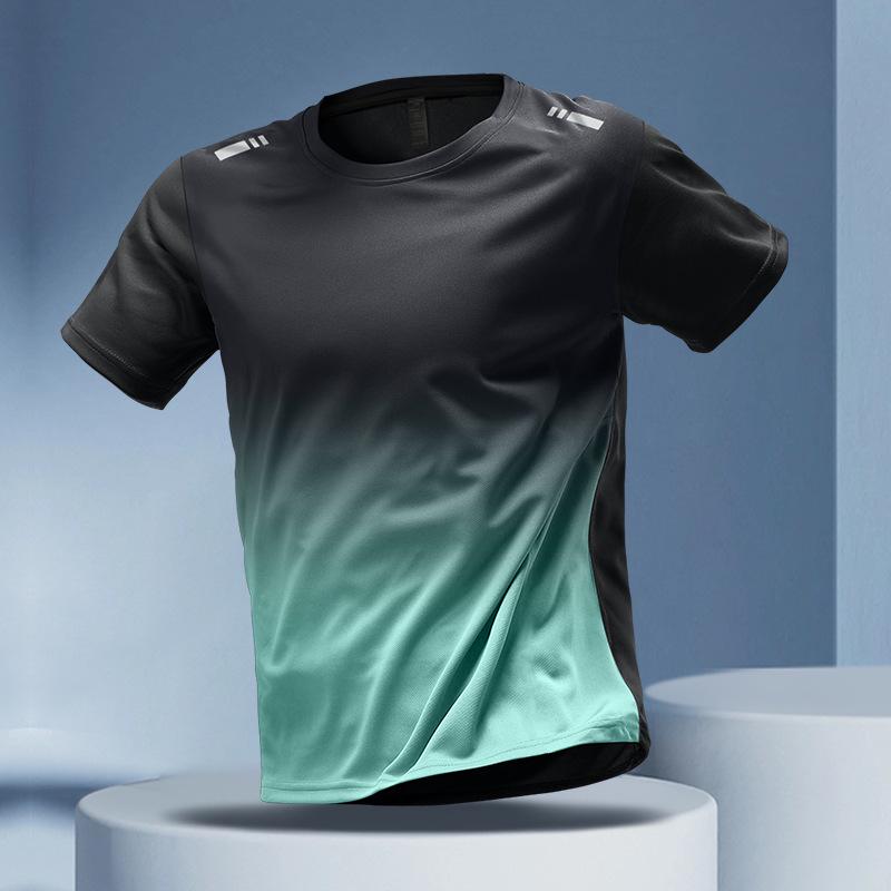 

Мужской быстросохнущий спортивный комплект Ice Silk: Дышащий, Свободный, Короткорукавный Костюм для Бега/Фитнеса на Лето. 4XL (90-97.5 kg)