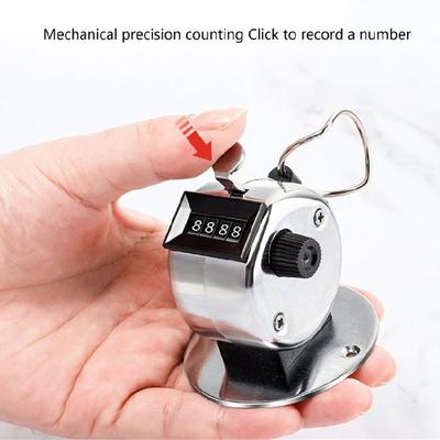 Contadores Clickers Manuales de Metal 4 Dígitos Clickers de Conteo Contador Mecánico para Coaching Tejido Vuelta Pesca