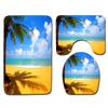 Beach Coconut Ocean View Printed Toilet Carpet Bathroom Decorative Absorbent Floor Mat