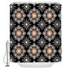 Golden Baroque Symmetrical Shower Curtain, Paisley Bohemian Tribal Ethnic Damask Ornament Luxury Design Bathroom Shower Curtain
