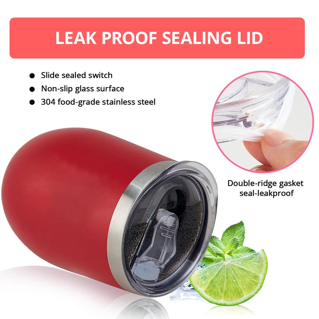 Weingläser aus Edelstahl, 12oz Isolierter Weinbecher, Stiellose Weingläser aus Edelstahl mit Deckel für Kaffee, Wein