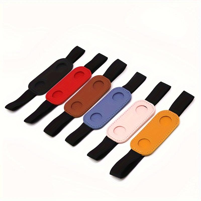 1pc PU Leather Pen Holder with Elastic Band, Creative Notebook Pen Protector Sleeve, Durable PU Leather Pen Clip for Office and School Supplies