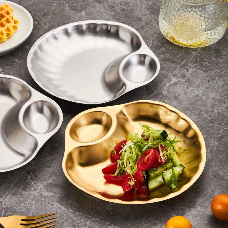 French Retro Shell Shape Stainless Steel French Fries Fried Chicken Snack Plate Home Storage Decorative Platesturdy Stainless St