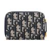 DIOR 30 Montaigne Printed Embroidered All-Over Print Zipper Clutch Wallet Fabric Small Women's Blue