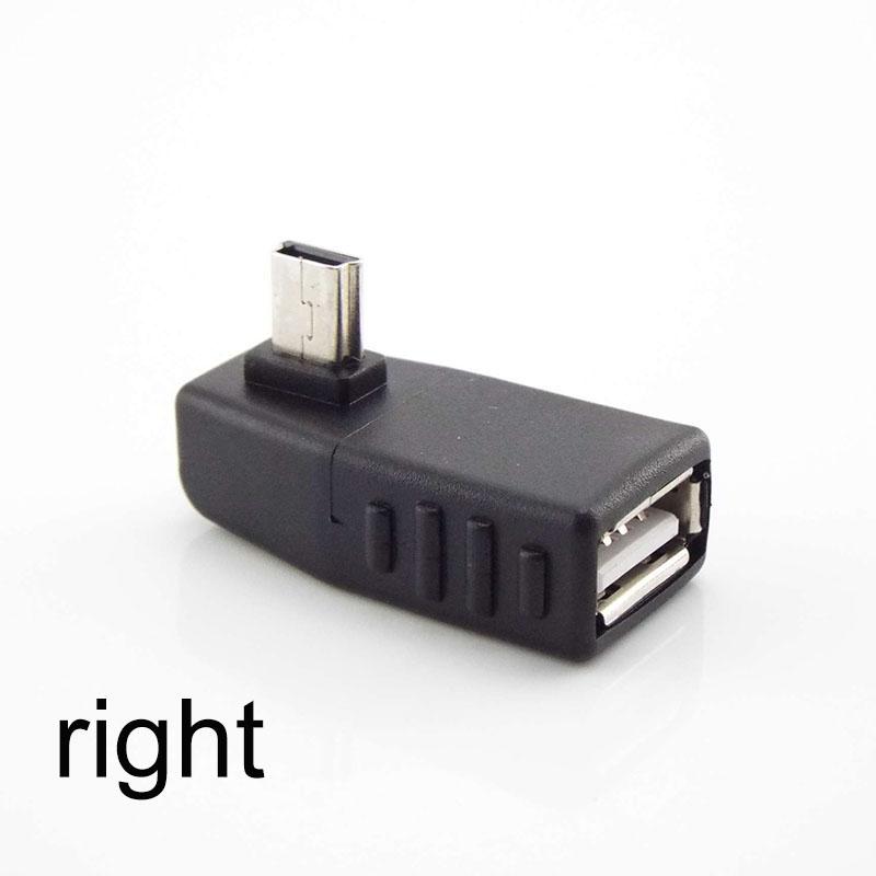 Mini USB 5kolíkový samec na USB typ A samice 90stupňový úhlový převodník Konektor dat synchronizace OTG adaptér pro auto PC Tablet Telefon U-Disk