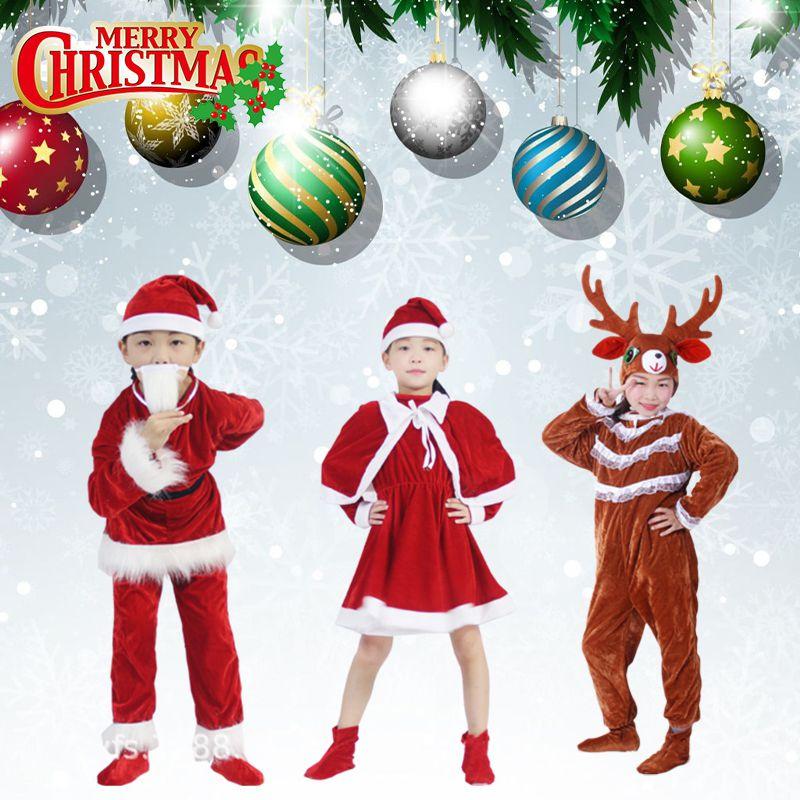 Christmas Kids Cosplay Costume Toddler Adult Elk Santa Claus Outfits Xmas Party