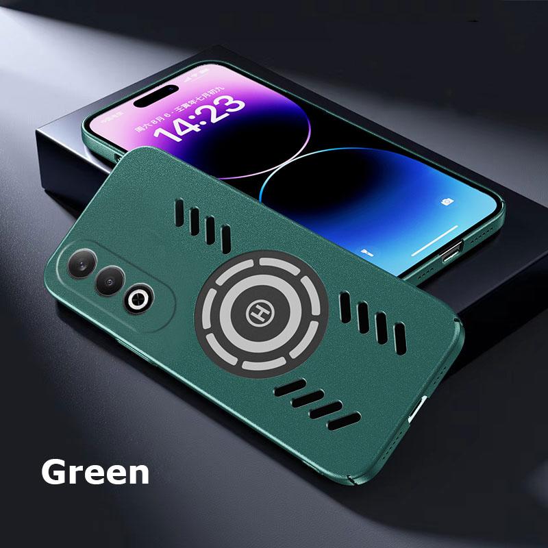 For Oppo K12 Plus Rock Sand Ice Magnetic Heat Dissipation Matte Anti-fingerprint PC Case Breathable Cooling Cover Shell