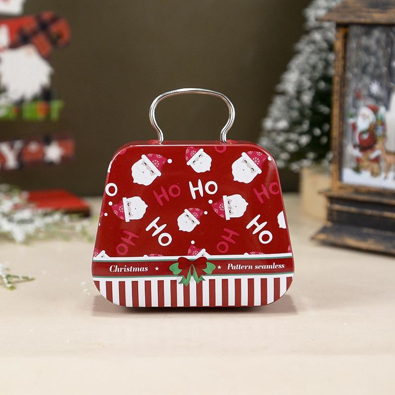 Weihnachtshandtaschenform Pralinenschachtel Cartoon Metalldose Keks Geschenkverpackung Boxen Kinder Weihnachtsfeier Gastgeschenke Noel Frohes Neues Jahr 2025