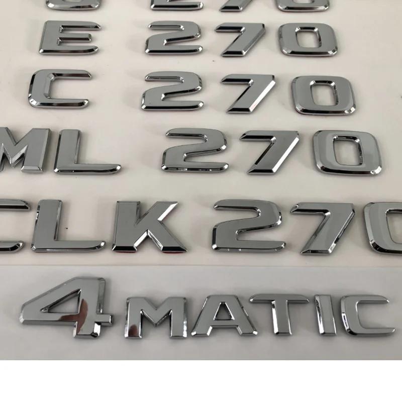 Lettere Cromate Emblemi Posteriori per Baule Targhetta Nome per Mercedes Benz A170 B170 C270 E270 G270 ML270 CLK270 GLK270 SLK270 4MATIC TN2