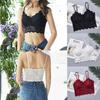 Women's Backless Lace Floral Bralette Crop Top With Padded Comfort**