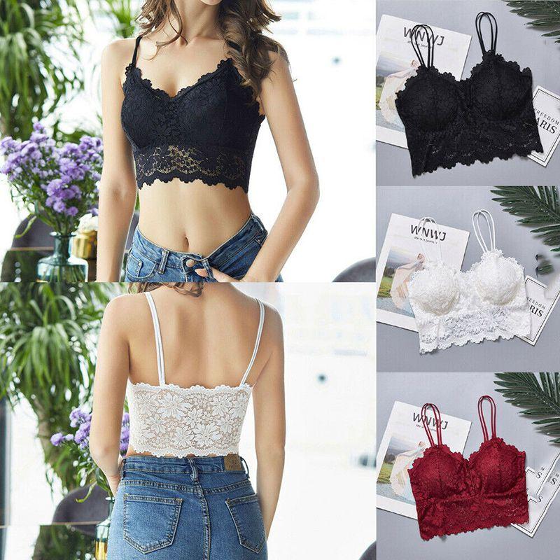 Women's Backless Lace Floral Bralette Crop Top With Padded Comfort**