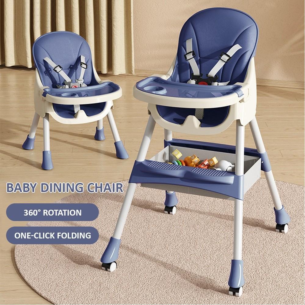 Krzesełko do karmienia 3 w 1 wielofunkcyjne dla dziecka z regulacją wysokości, krzesełko do karmienia dla dziecka, składane gospodarstwo domowe, siedzenie bujane dla malucha