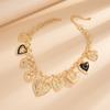 Collier Pendentif Cœur Inaltérable Collier Ras du Cou Étanche Collier Cœur Vintage Fête de Vacances
