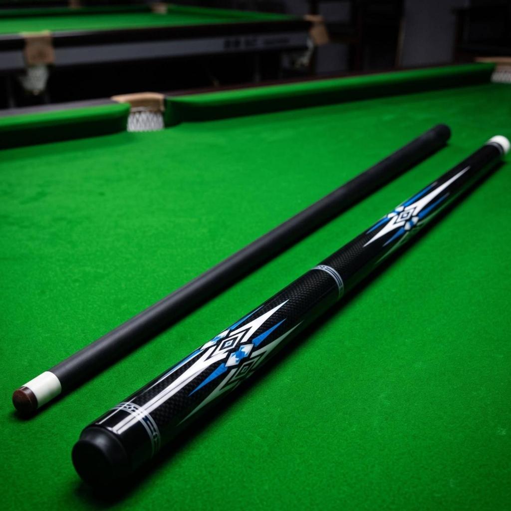 Two-Piece Pool Cue Modern Stick Graphic for Home Game Rooms