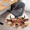 1PC Cow Flowers Cute Round Chair Mat Area Rug - Non-Slip, Floor Mat for Office, Bedroom, Home Decor Christmas Gift C0528047