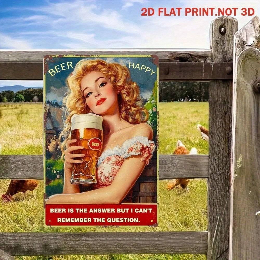 Vintage Retro Pin Up Girl Metal Sign Rustic Bar Farmhouse Garage Man Cave Pub Wall Decor