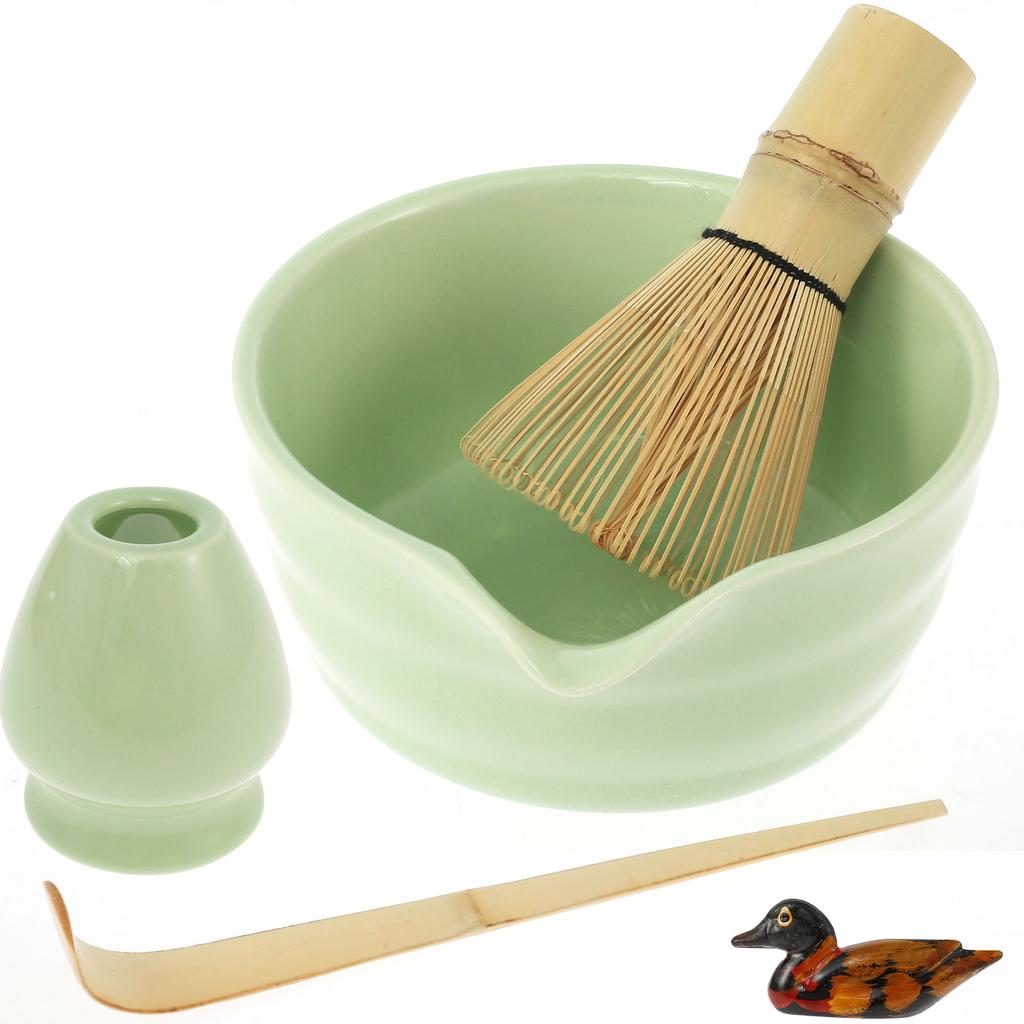 Japanese Matcha Tea Set Safe Bamboo Whisk Teaspoon Tea Sets Matcha Bowl Matcha Whisk Holder for Tea Lovers Gift Tea-Making Tools
