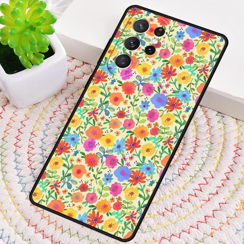 Colourful Flower Painting Art Phone Case for Samsung Galaxy note 10 pro S26 Ultra S23 S24 FE S25 S21 S22 PLUS shockproof Cove