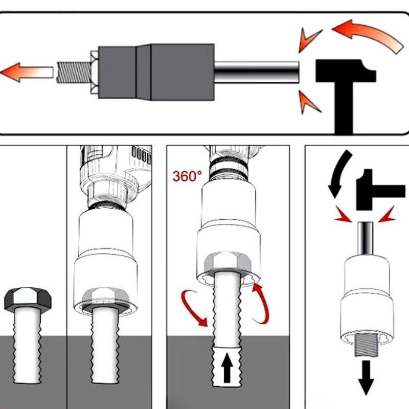 5Pcs Damaged Nut Extractor Set Durable Broken Bolt and Nut Remover 17/19/21/22mm Screw Extractor Socket Wheel Nut Removal Tool
