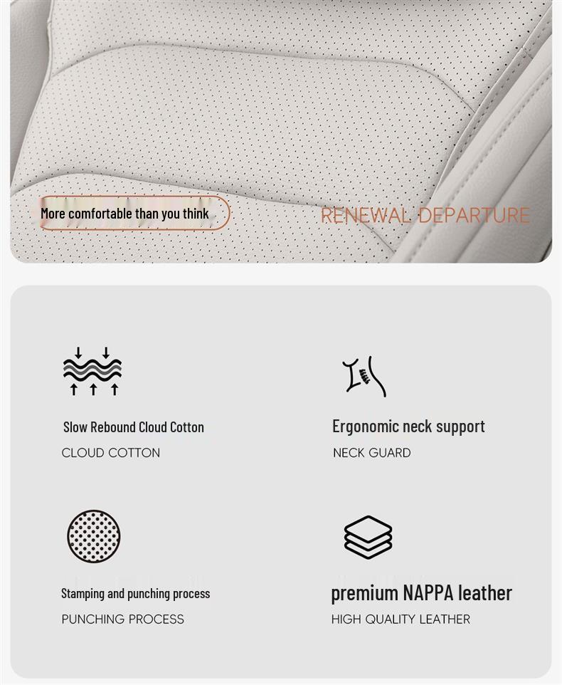 Ganzjahres-Autozubehör: Kopfstütze, Lordosenstütze und Nackenschutz für Mercedes-Benz, Tesla und BYD.