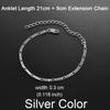 Anniyo Length 21cm +9cm Gold/Silver Color Anklet for Women Ankleband Jewelry Foot Chain  #151916