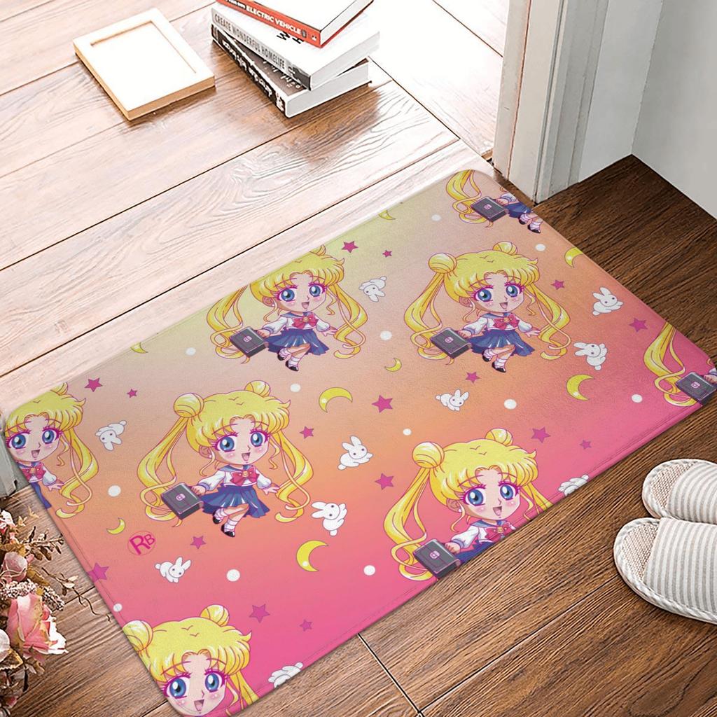 Anime Sailors Moons Doormat Anti-Slip Entrance Bathroom Kitchen Floor Door Mat Garage Rug Carpet Footpad