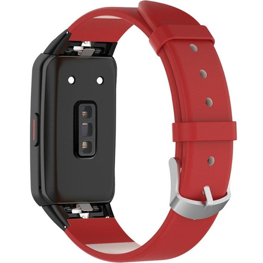 Genuine Leather Strap for Huawei Band 6, Red