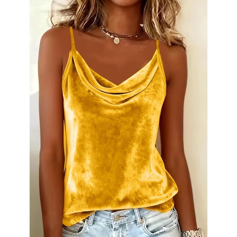 JPNTKY Women's Fashion Casual Solid Color Print Sleeveless V-Neck Blouses & Shirts