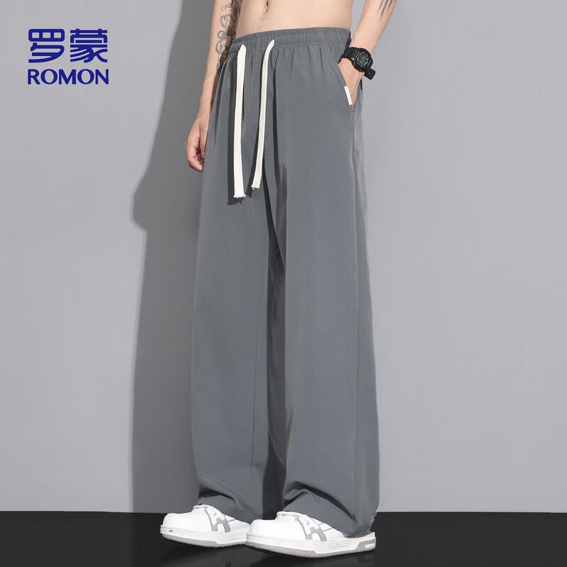 ROMON Men's Ice Silk Loose Straight Casual Pants 29092
