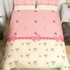 Bowknot Girlish Duvet Cover Cherry Cake Cartoon Bedding Set Cute Dots Love Heart Bow-tie Comforter Cover,Pink Kawaii Quilt Cover