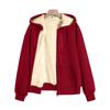 Fashionable Women's Winter Plush Hooded Sweatshirt Jacket Women's Tops