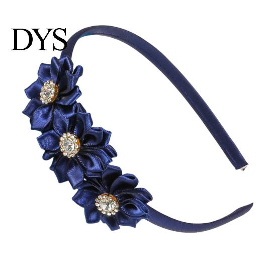 Flower Headband Princess Rhinestone Inlaid Multi-Petal 3D Flowers Lightweight Comfortable Hair Hoop Girls Party Accessory Transparent Plastic