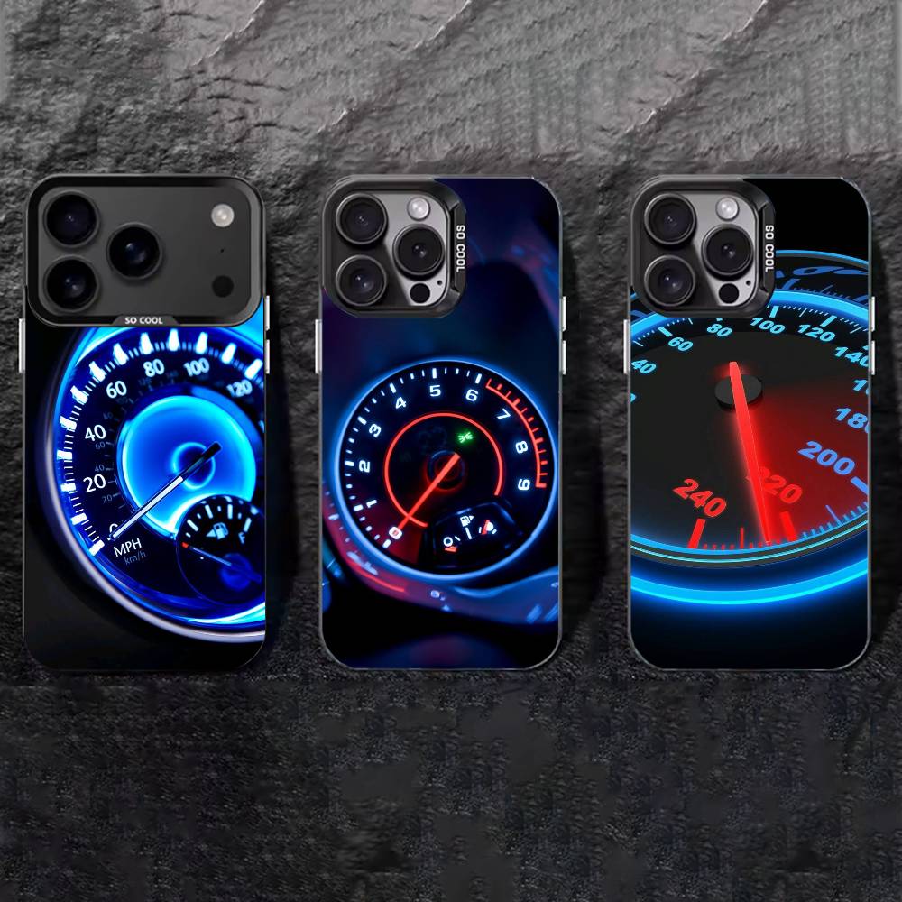 Sports Car Dashboard Phone Case For iPhone 17,16,15,14,13,12,11 Plus,Pro Max,XS,Colored Silver Phone Case
