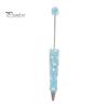 Rhinestone Bling Pens DIY Beadable Pen, Rhinestones And Faux Pearls Beaded Office Desk Accessories Black Ink Ballpoint Pen for School Supplies