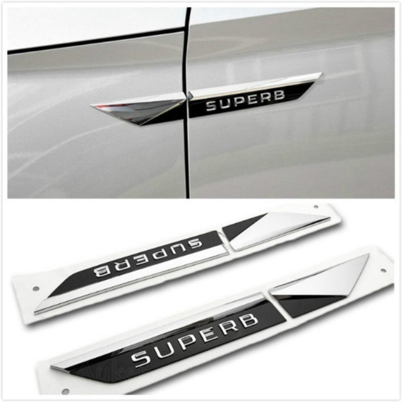 For Skoda Superb 2017 2020 Car Original Side Wing Fender Emblem Badge Door Vehicle Logo Garnish Sticker Trim Car Styling Decal
