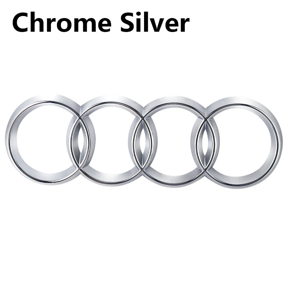 4Rings Logo ABS Chrome Black For Audi  A3 A4 A5 A6 A7 A8 C7 C6 C5 B5 B6 B7 TT Car Front Hood Emblem Bonnet Auto Badge Rear Trunk