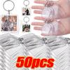 50 Stück Neuer Transparenter Fotoalbum Schlüsselanhänger Quasten Snap-In Benutzerdefinierte Einlage Foto Acryl Leerer Schlüsselanhänger Klar Leerer Bildanhänger